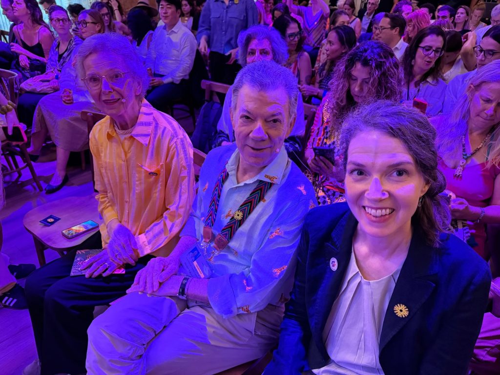 Mary Robinson, Former President of Ireland and Juan Manuel Santos, Former President of Colombia and Nobel Peace Laureate with Collectrify Co-Director, Jennifer Somers